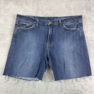 Vintage Lucky Brand Jean Shorts Womens 36 Blue USA Made Cut-Offs Measures 40x8